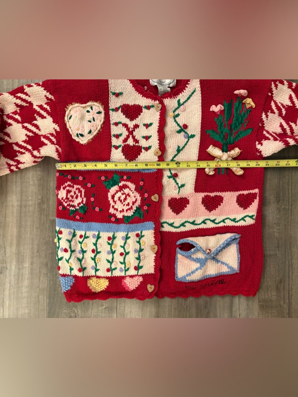 Vintage Eagles Eye Collectibles Valentines Novelty Knit Sweater Size XL - Picture 3 of 7